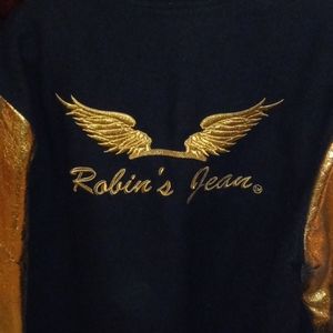 Robin's Jean Black & Gold Varsity Jacket XXL